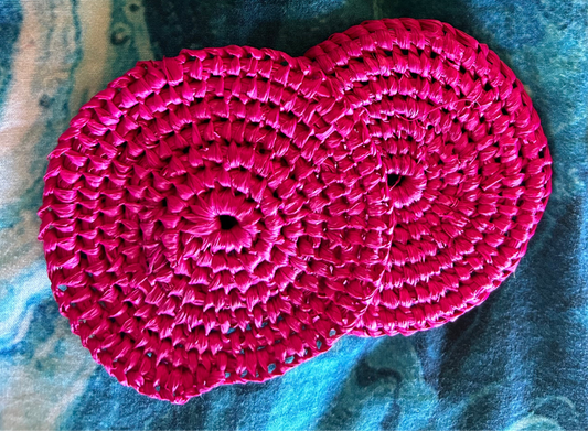 Woven earrings - Hot Pink/ Large